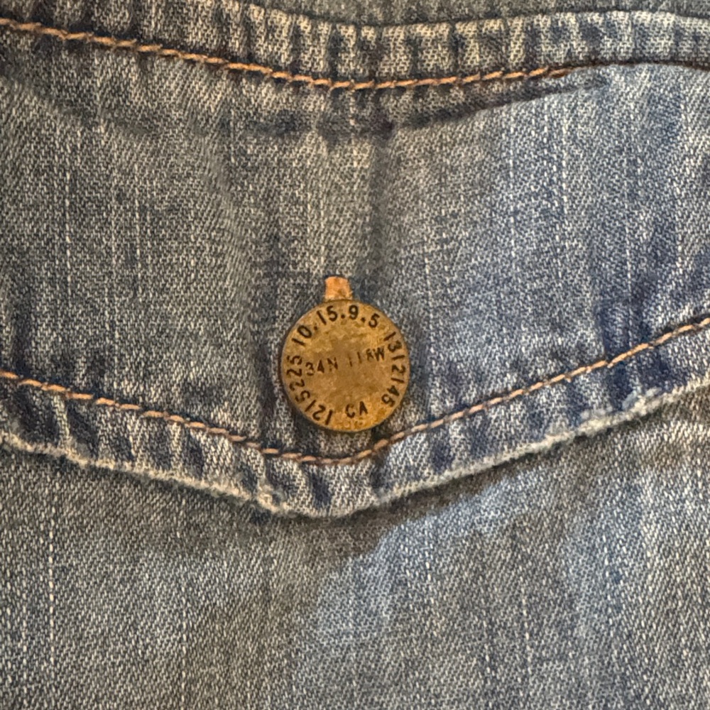 Current/Elliott Blue Denim Button-Down Shirt - image 8